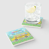 Lehrerin Danke, Individuelle Name| Niedliche Busti Steinuntersetzer (Seitenansicht)