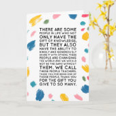 Lehrerin Dankeschön Karte - Einzigartig farbig (Gelbe Blume)