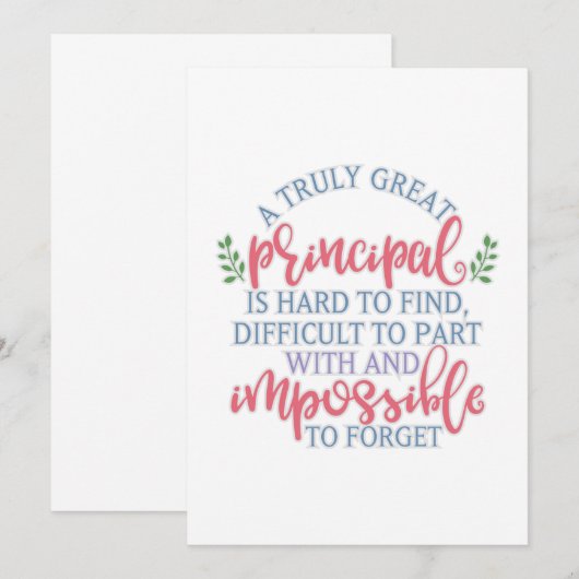 Lehrerin Dankeskarte (Vorne/Hinten)