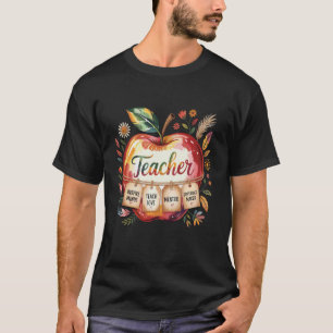 Lehrerin Danksagung Zurück zur Schule Apfel Blumen T-Shirt