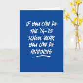 Lehrerin dankt Ihnen für das blaue Schuljahr Karte (Gelbe Blume)