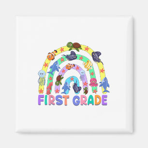 Lehrerin der 1. Klasse Regenbogen-Ozean-Tier Erste Magnet