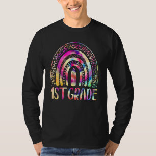 Lehrerin der 1. Klasse Tie-Dye-Regenbogen Zurück z T-Shirt