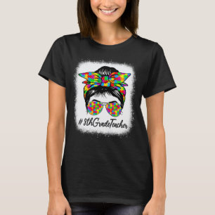 Lehrerin der 8. Klasse Unordentlicher Knoten Fraue T-Shirt