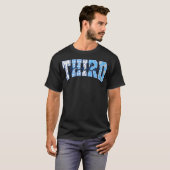 Lehrerin der dritten Klasse Blau Patchwork Erster T-Shirt (Vorne ganz)