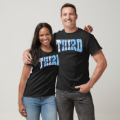 Lehrerin der dritten Klasse Blau Patchwork Erster T-Shirt (Unisex)