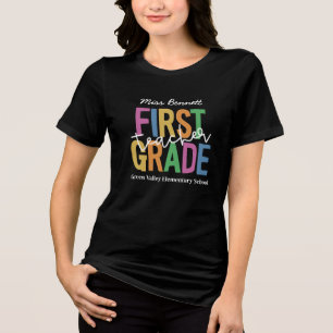 Lehrerin der ersten Klasse mit mehreren Farben - N Tri-Blend Shirt