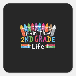 Lehrerin der zweiten Klasse, die dieses 2. Lebensj Quadratischer Aufkleber