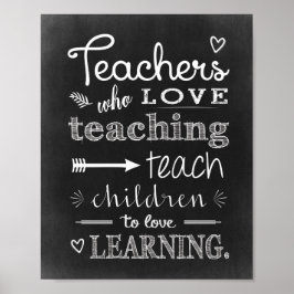 Lehrerin, die Liebe unterrichtet Poster