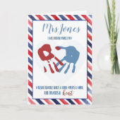 Lehrerin, die Sie  haben, einen Handdruck auf unse Karte (Vorderseite)