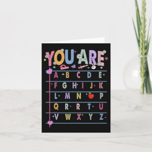 Lehrerin, die Sie sind Briefe Alphabet lernen Abcs Karte