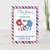 Lehrerin, die Sie verlassen haben, einen Handdruck Karte (Vorderseite)