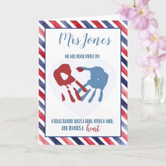 Lehrerin, die Sie verlassen haben, einen Handdruck Karte (Orchidee)