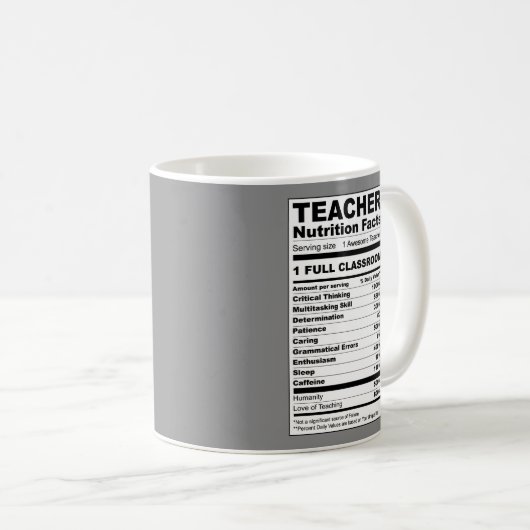 Lehrerin Ernährung Fakten Tasse (VorderseiteRechts)