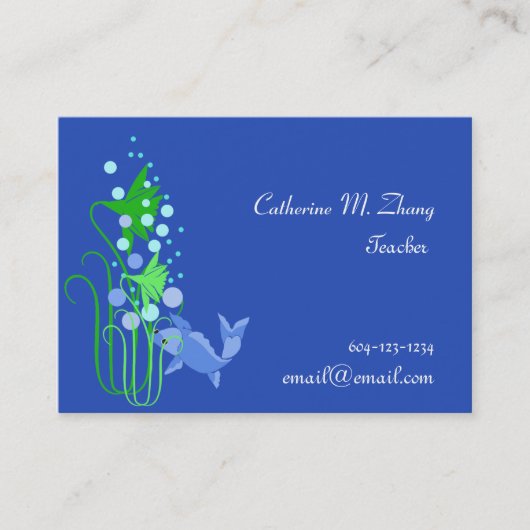 Lehrerin, Fisch, Wasser Visitenkarte (Vorderseite)
