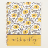 Lehrerin Floral Planner Planer (Vorderseite)