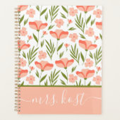 Lehrerin Floral Planner Planer (Vorderseite)