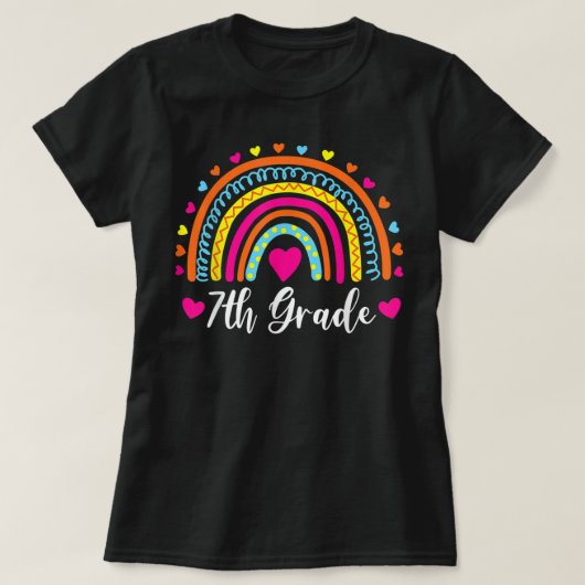Lehrerin Funny Rainbow Zurück nach Scho T-Shirt (Design vorne)