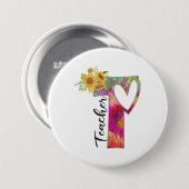 Lehrerin für Blume Button (Vorne & Hinten)