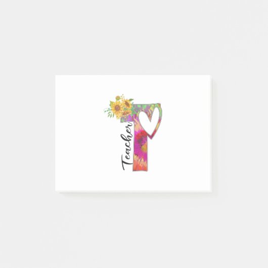 Lehrerin für Blume Post-it Klebezettel (Vorderseite)