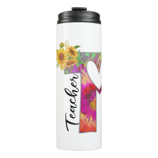 Lehrerin für Blume Thermosbecher (Vorderseite)