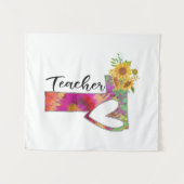 Lehrerin für Blume Wandteppich (Vorderseite (Horizontal))