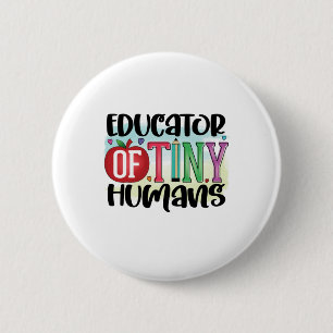 Lehrerin für Kunst des winzigen Menschen Button