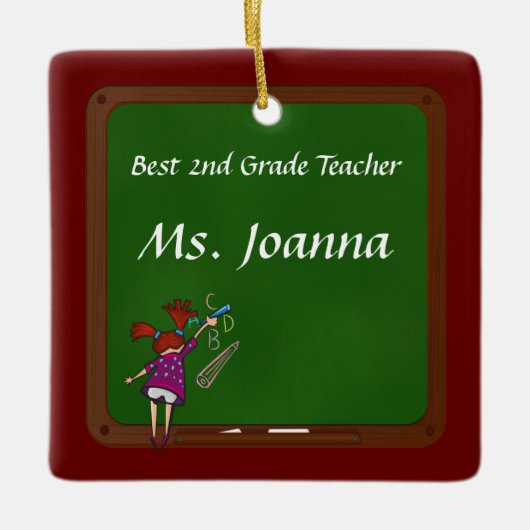 Lehrerin für Schulleitung Keramikornament (Vorderseite)