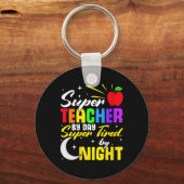 Lehrerin für Tag durch Nachtlehrerschule übermüdet Schlüsselanhänger (Vorderseite)