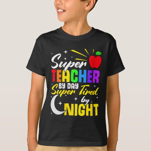 Lehrerin für Tag durch Nachtlehrerschule übermüdet T-Shirt (Vorderseite)