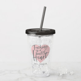 Lehrerin Geschenk Aquarellkaffee Tasse Acryl