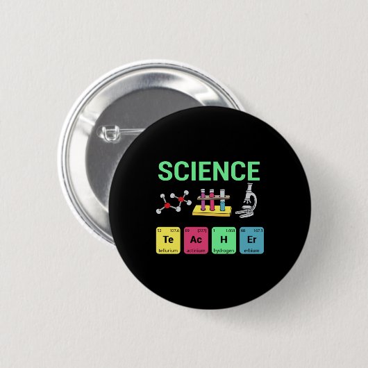 Lehrerin - Geschenk des Naturwissenschaftslehrers Button (Vorne & Hinten)