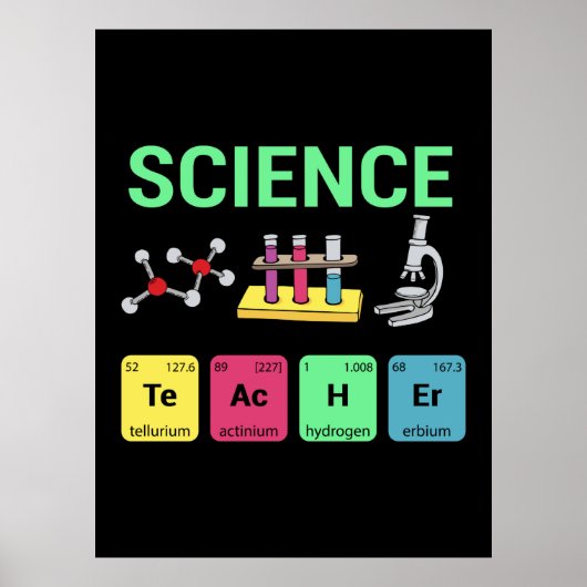 Lehrerin - Geschenk des Naturwissenschaftslehrers Poster (Vorne)