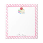 Lehrerin gibt Notepad zurück zur Schule Rosa Gingh Notizblock (Vorderseite)