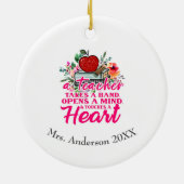 Lehrerin gibt Personalisiertes Geschenk Keramik Ornament (Hinten)