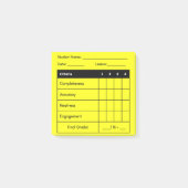 Lehrerin Graduierung für Unterrichtsarbeit in Gelb Post-it Klebezettel (Vorderseite)