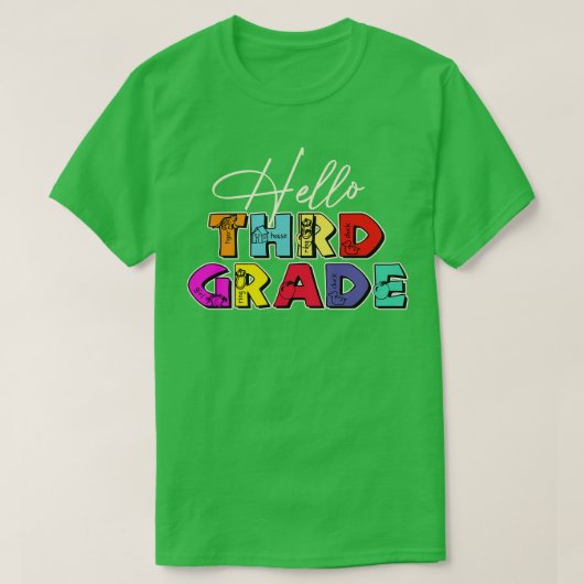 Lehrerin Hallo Dritte Klasse T-Shirt (Design vorne)