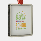 Lehrerin Hallo Schule Ornament Aus Metall (Rechts)