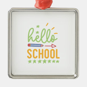 Lehrerin Hallo Schule Ornament Aus Metall