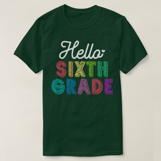 Lehrerin Hallo Sechste Stufe T-Shirt (Design vorne)