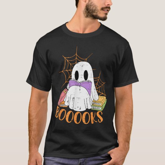 Lehrerin Halloween Shirt Ghost Lehrer Buchbiblioth (Vorderseite)