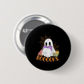 Lehrerin Halloween Shirt Ghost Lehrer Buchbiblioth Button (Vorne & Hinten)