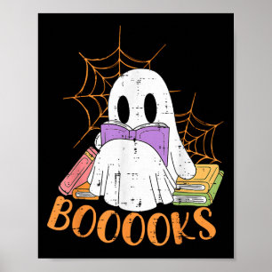 Lehrerin Halloween Shirt Ghost Lehrer Buchbiblioth Poster