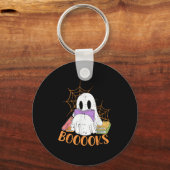 Lehrerin Halloween Shirt Ghost Lehrer Buchbiblioth Schlüsselanhänger (Vorderseite)