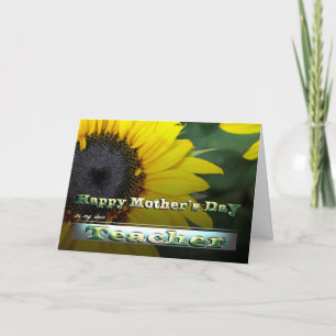 Lehrerin Happy Mutter Tag Sonnenblume Karte