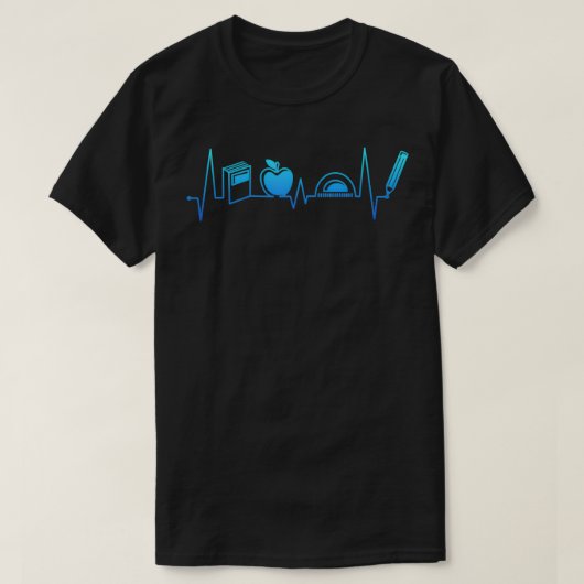 Lehrerin Heartbeat Schule und Student Geschenke Va T-Shirt (Design vorne)