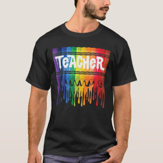 Lehrerin, holen Sie Crayon-Regenbogenlehrerin T-Shirt