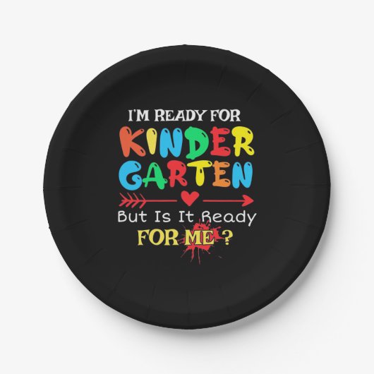 Lehrerin Ich bin bereit für den Kindergarten Pappteller (Vorderseite)