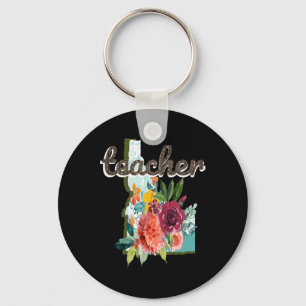 Lehrerin Idaho Blume Watercolor Niedliche Erzieher Schlüsselanhänger