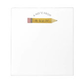 Lehrerin im Klassenzimmer Stift Individuelle Name Notizblock (Vorderseite)